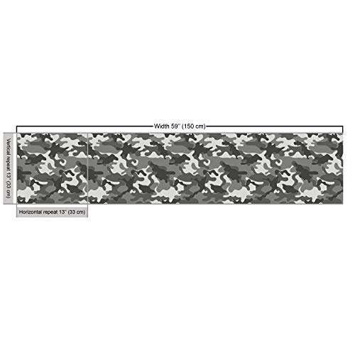 Ambesonne Camouflage Fabric by The Yard, Monochrome Attire Pattern...