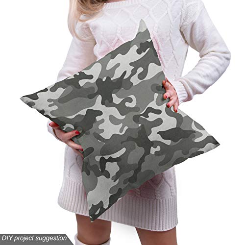 Ambesonne Camouflage Fabric by The Yard, Monochrome Attire Pattern...