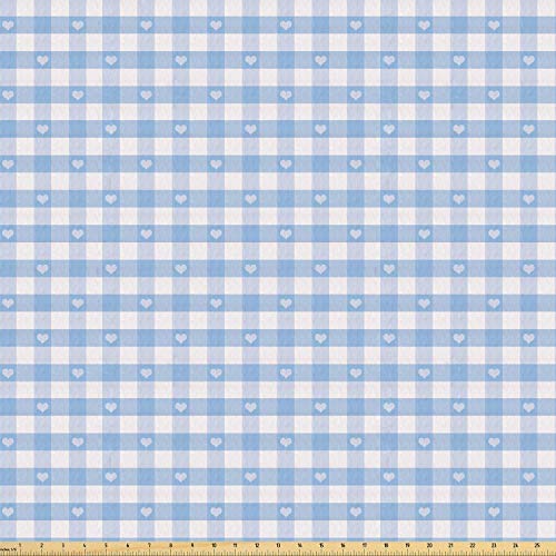 Ambesonne Checkered Fabric by The Yard, Gingham Motif with Little ...