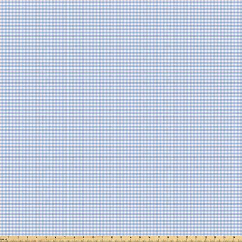 Ambesonne Checkered Fabric by The Yard, Little Squares and Stripes...