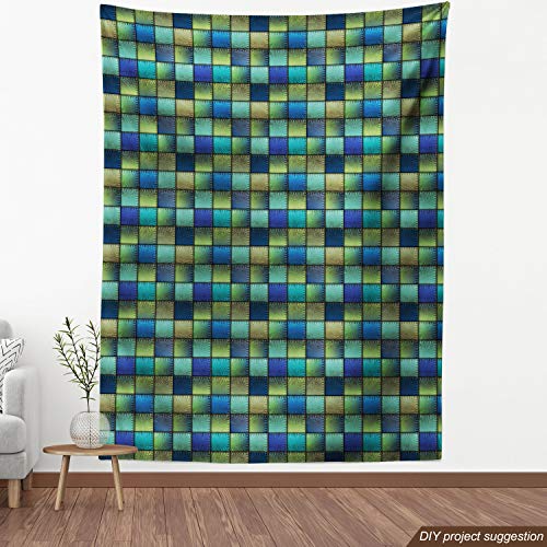 Ambesonne Colorful Fabric by The Yard, Modern Geometric Bohemian P...