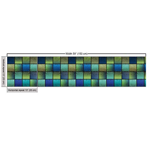 Ambesonne Colorful Fabric by The Yard, Modern Geometric Bohemian P...