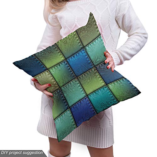 Ambesonne Colorful Fabric by The Yard, Modern Geometric Bohemian P...
