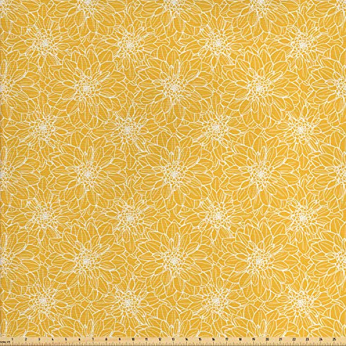 Ambesonne Dahlia Fabric by The Yard, Repetitive Abstract Modern Th...