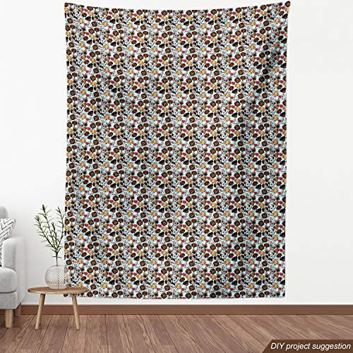 Ambesonne Dog Lover Fabric by The Yard, Canine Breeds Bulldog Chih...