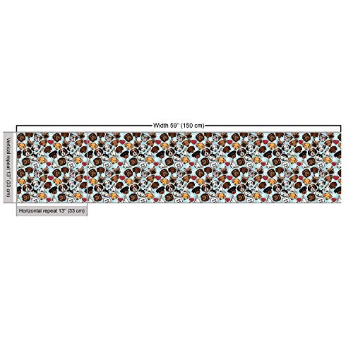 Ambesonne Dog Lover Fabric by The Yard, Canine Breeds Bulldog Chih...