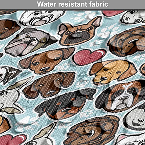 Ambesonne Dog Lover Fabric by The Yard, Canine Breeds Bulldog Chih...