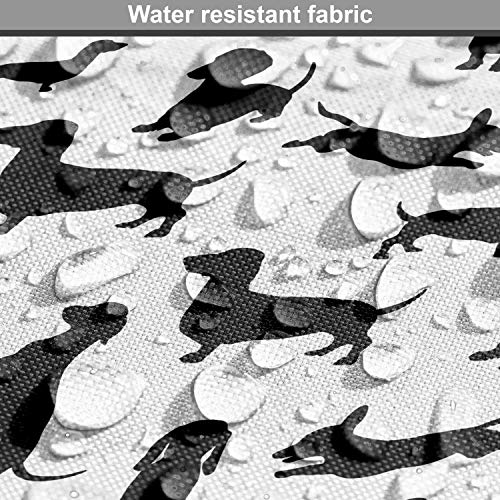 Ambesonne Dog Lover Fabric by The Yard, Monochrome Dachshunds in N...
