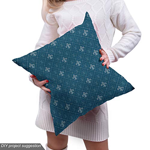 Ambesonne Fleur De Lis Fabric by The Yard, Middle Ages Abstract Fl...