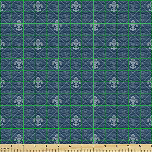 Ambesonne Fleur De Lis Fabric by The Yard, Middle Ages Abstract Fl...