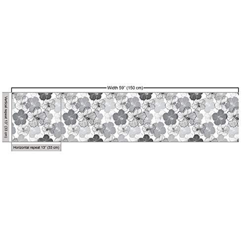 Ambesonne Floral Fabric by The Yard, Overview of Hibiscus Flower S...