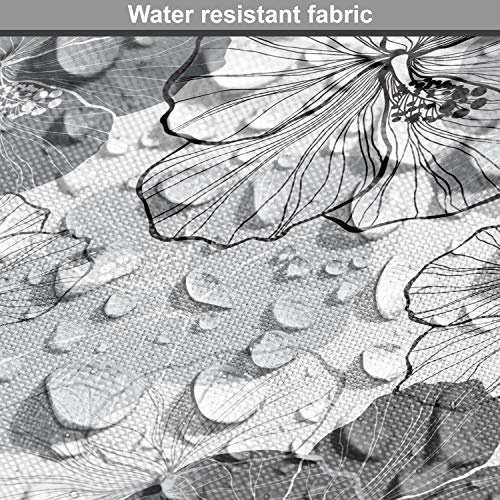 Ambesonne Floral Fabric by The Yard, Overview of Hibiscus Flower S...