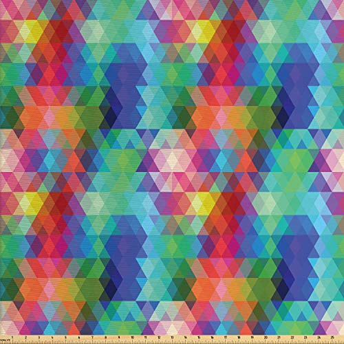 Ambesonne Geometric Fabric by The Yard, Abstract Gradient Hipster ...