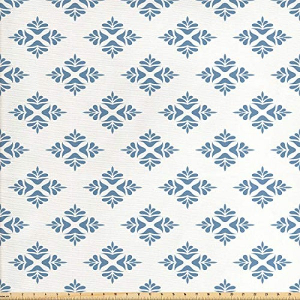 Ambesonne Geometric Fabric by The Yard, Abstract Leaves Design Sym...