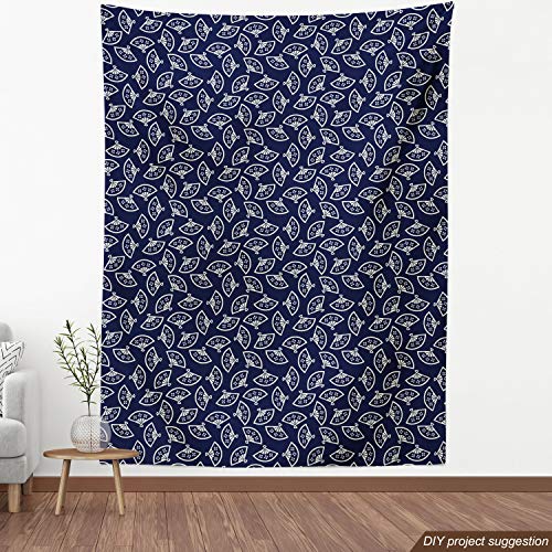 Ambesonne Geometric Fabric by The Yard, Hand Fan Pattern East Cult...