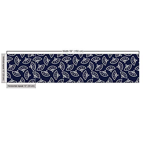 Ambesonne Geometric Fabric by The Yard, Hand Fan Pattern East Cult...