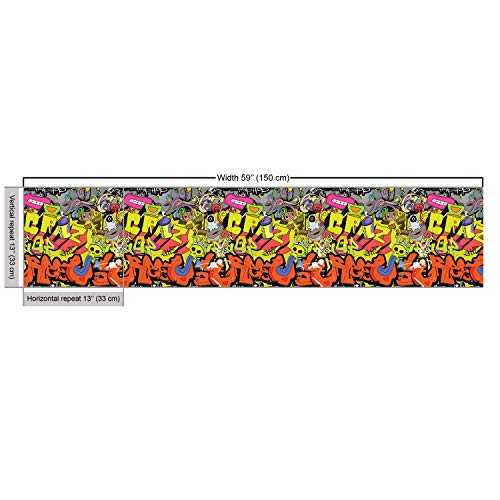 Ambesonne Graffiti Fabric by The Yard, Contemporary Style Hip Hop ...