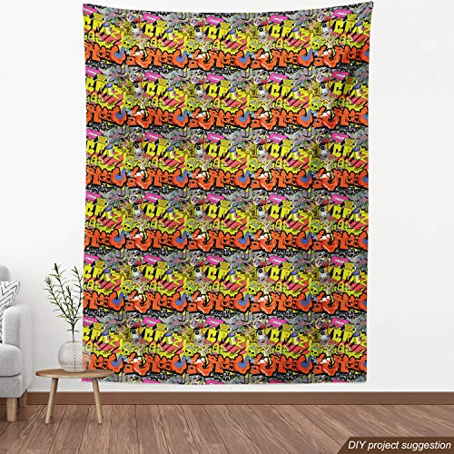 Ambesonne Graffiti Fabric by The Yard, Contemporary Style Hip Hop ...