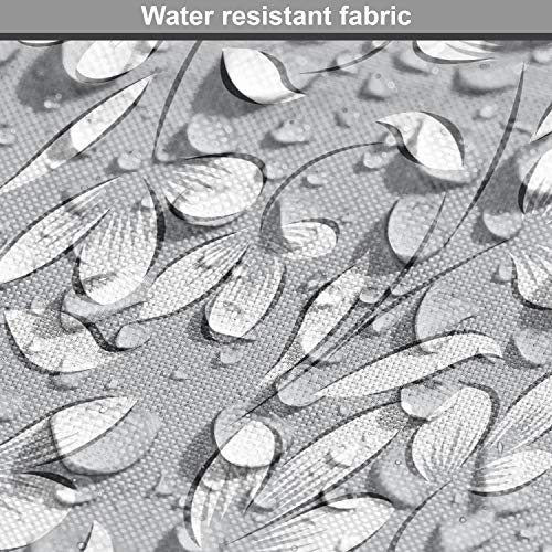 Ambesonne Grey Fabric by The Yard, Floral Ornaments Spring Theme A...