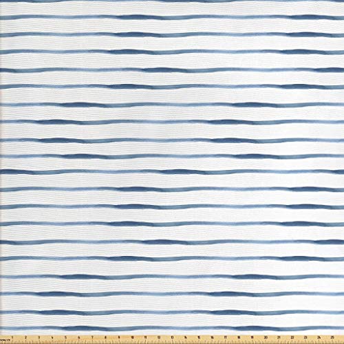 Ambesonne Harbour Stripe Fabric by The Yard, Abstract Brushstroke ...