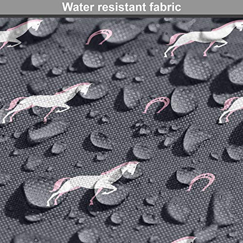 Ambesonne Horses Fabric by The Yard, Animal Pattern Sublime Mustan...
