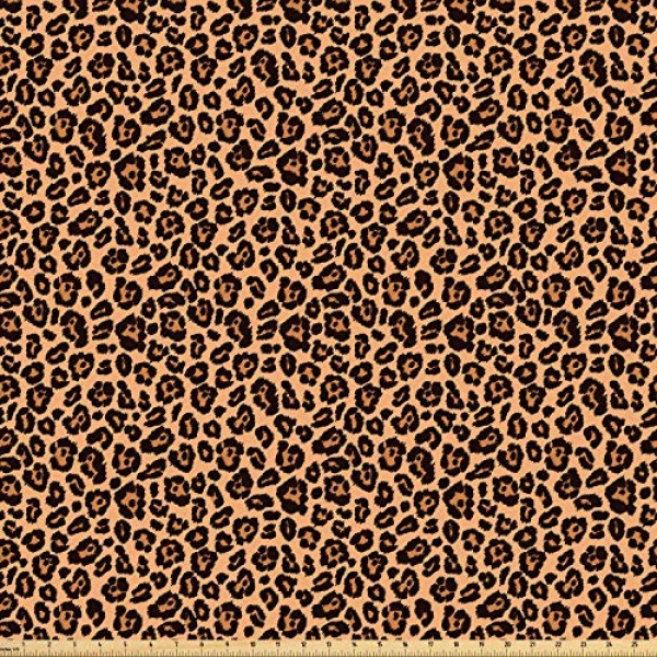 Ambesonne Leopard Print Fabric by The Yard, Leopard Texture Illust...