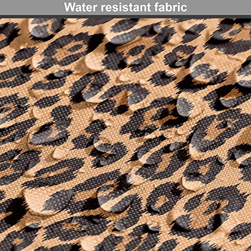 Ambesonne Leopard Print Fabric by The Yard, Orange Hue Leopard Des...
