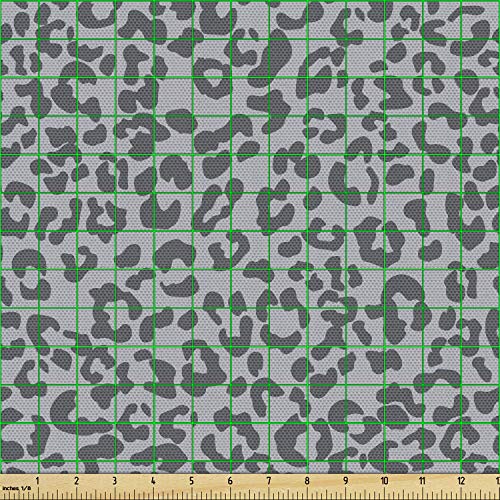 Ambesonne Leopard Print Fabric by The Yard, Repetitive Wild Animal...