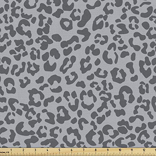 Ambesonne Leopard Print Fabric by The Yard, Repetitive Wild Animal...