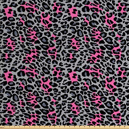 Ambesonne Leopard Print Fabric by The Yard, Safari Animal Pattern ...