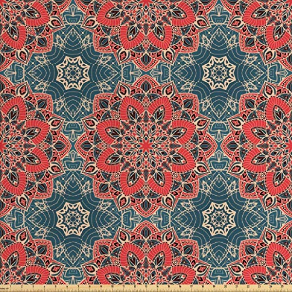 Ambesonne Mandala Fabric by The Yard, Culture Inspired Middle East...