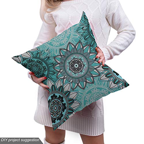 Ambesonne Mandala Fabric by The Yard, Hippie Oriental Abstract Mot...