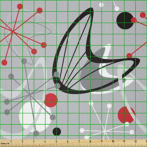 Ambesonne Mid Century Fabric by The Yard, Scientific Inspirations ...