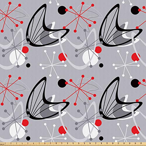 Ambesonne Mid Century Fabric by The Yard, Scientific Inspirations ...