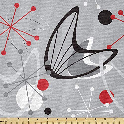 Ambesonne Mid Century Fabric by The Yard, Scientific Inspirations ...