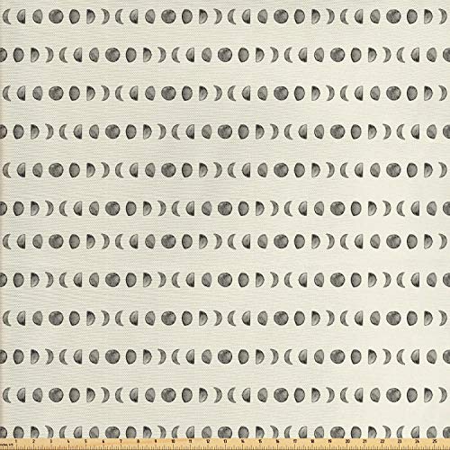 Ambesonne Moon Fabric by The Yard, Contemporary Mystic Pattern wit...