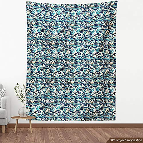 Ambesonne Nautical Fabric by The Yard, Traditional Oriental Style ...