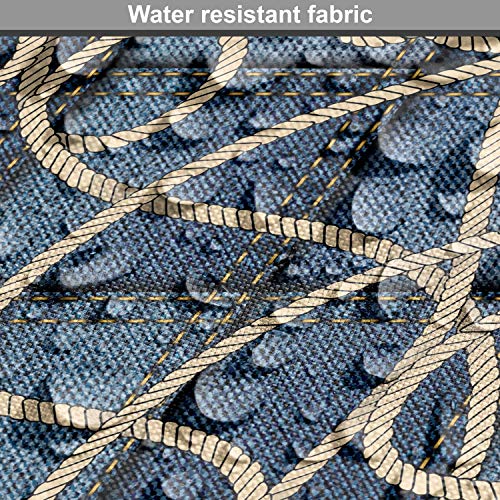 Ambesonne Nautical Fabric by The Yard, Various Patches of Denim in...