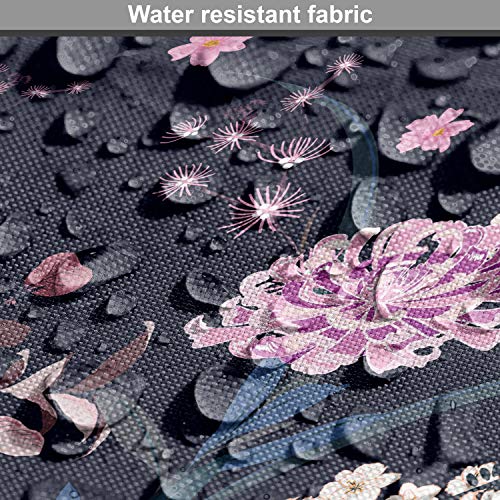 Ambesonne Navy Blue Fabric by The Yard, Numerous Botanical Ornamen...