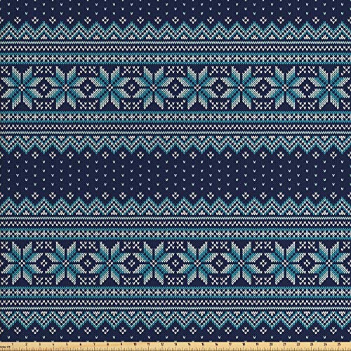 Ambesonne Nordic Fabric by The Yard, Knitted Pattern with Chevron ...