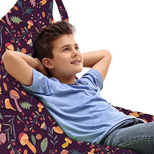 Ambesonne Nursery Toy Bag Lounger Chair, Varied Elements Floating ...