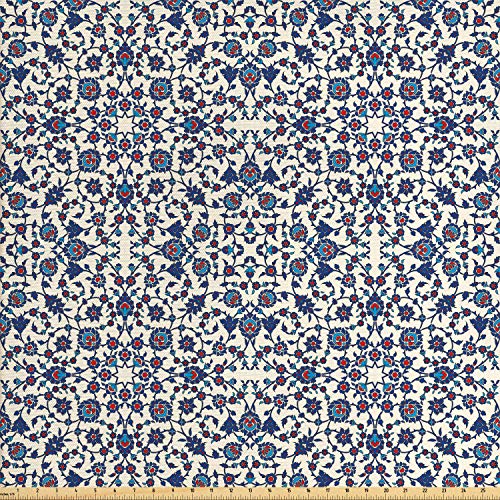 Ambesonne Orient Fabric by The Yard, Moroccan Floral Pattern with ...