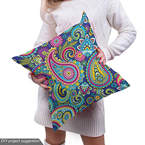 Ambesonne Paisley Fabric by The Yard, Ornate Traditional Paisley E...