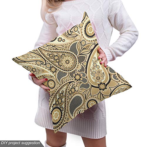 Ambesonne Paisley Fabric by The Yard, Traditional Pattern with Flo...