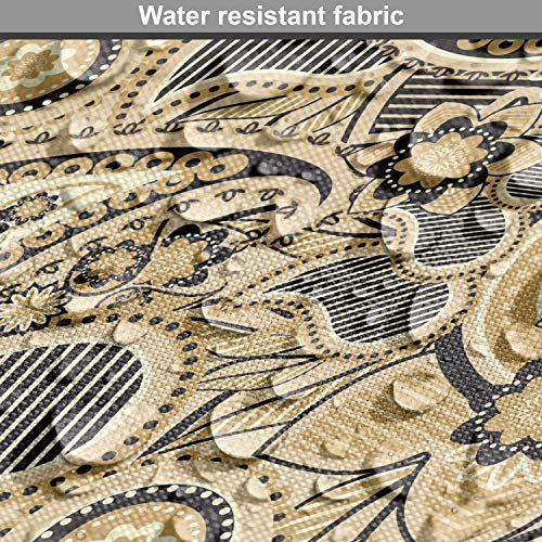 Ambesonne Paisley Fabric by The Yard, Traditional Pattern with Flo...