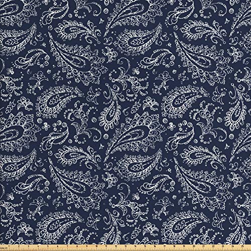 Ambesonne Paisley Fabric by The Yard, Vintage Ornament Bohemian Mo...