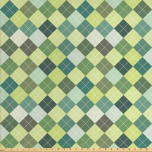 Ambesonne Plaid Fabric by The Yard, Traditional Argyle Pattern in ...