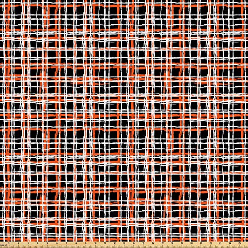 Ambesonne Retro Fabric by The Yard, Vintage Striped Pattern with B...