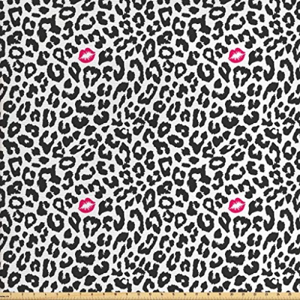 Ambesonne Safari Fabric by The Yard, Leopard Cheetah Animal Print ...