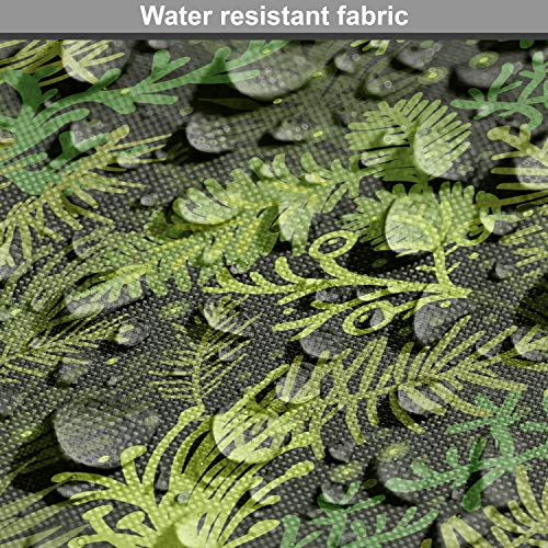 Ambesonne Sage Fabric by The Yard, Evergreen Christmas Tree Conife...